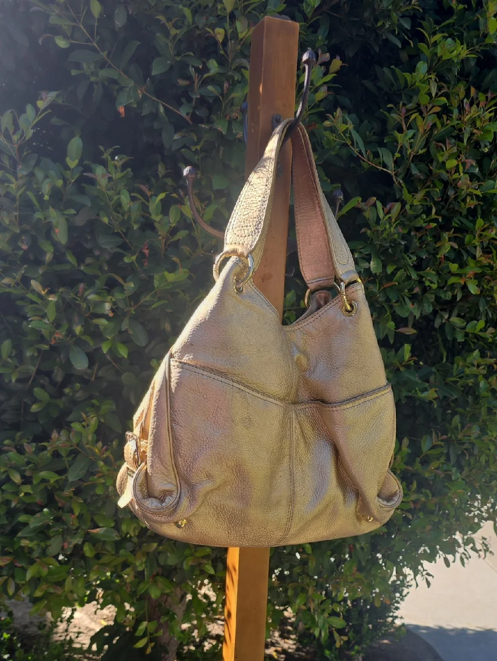 Michael Kors Gold Metallic Hobo Shoulder Bag